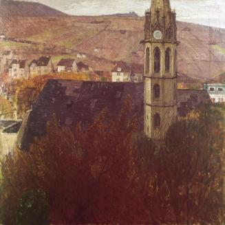 Carl Moll, St. Michael in Heiligenstadt im Herbst, 1904, Öl auf Leinwand, 60 x 60 cm, Sammlung  ...