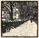 Carl Moll, Die Hohe Warte in WIen, 1903, Farbholzschnitt auf Papier, Blattmaße: 25,1 × 24,1 cm, ...