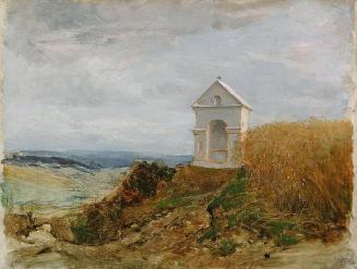 Carl Moll, Kapelle in Plankenberg, 1885 um, Öl auf Holz, 25,9 x 36,2 cm, Privatbesitz Wien, Cou ...