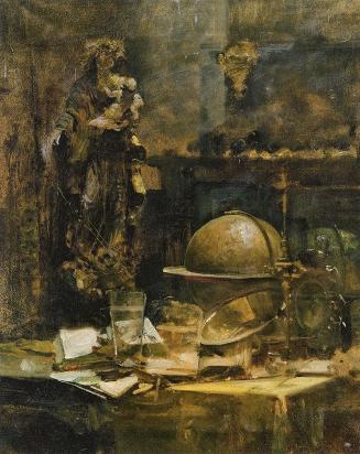 Carl Moll, Atelieransicht, 1894, Öl auf Papier auf Karton, 56,5 × 69 cm, Privatbesitz Österreic ...