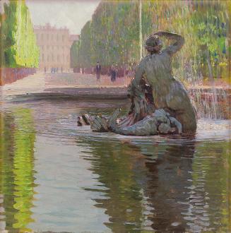 Carl Moll, Schönbrunn, 1910 um, Öl auf Holz, 35 × 35,5 cm, Privatbesitz Österreich