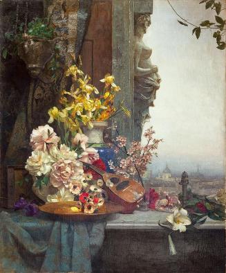 Carl Moll, Am Fenster, 1895, Öl auf Leinwand, 140 × 115 cm, Privatbesitz