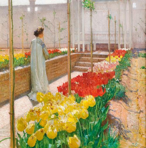 Carl Moll, Tulpen, 1903, Öl auf Leinwand, 81 × 80 cm, Courtesy Kunsthandel Freller, Linz