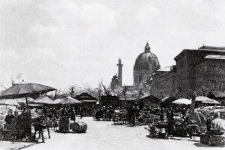 Carl Moll, Studie zum Naschmarkt, 1894, Öl auf Leinwand, 26 × 36 cm, Unbekannter Besitz