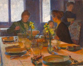 Carl Moll, Beim Mittagstisch, 1901, Öl auf Leinwand, 136 × 107 cm, National Gallery of Canada,  ...