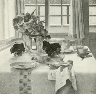 Carl Moll, Frühstückstisch, 1909, Öl, Unbekannter Besitz