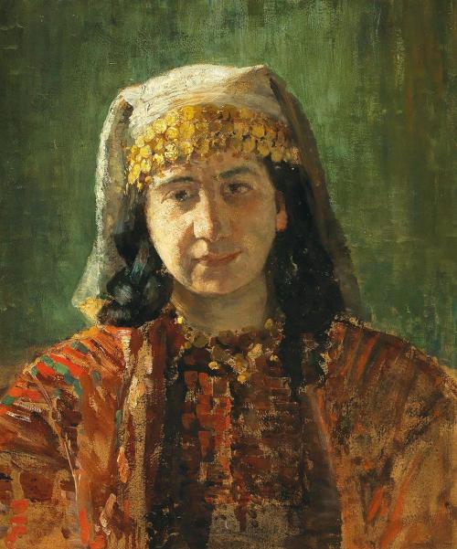 Tina Blau, Clara Sachs, 1894, Öl auf Holz, 55 × 46,5 cm, Privatbesitz