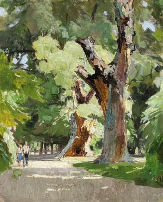 Carl Moll, Alte Bäume im Prater, 1930, Öl auf Leinwand, 60 × 50 cm, Courtesy Schütz Fine Art, W ...