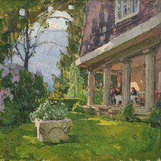 Carl Moll, Villa Mahler, 1938 um, Öl auf Holz, 34,5 × 35,5 cm, Privatbesitz, courtesy Schütz Fi ...