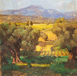 Carl Moll, Olivenhain bei Volterra, 1931 um, Öl auf Leinwand, 60,5 × 59,5 cm, Privatbesitz