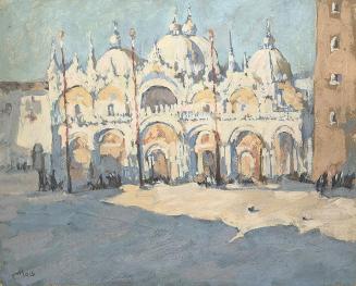 Carl Moll, Venedig, Markusplatz, 1912, Öl auf Karton, 19,3 × 24 cm, Privatbesitz Wien