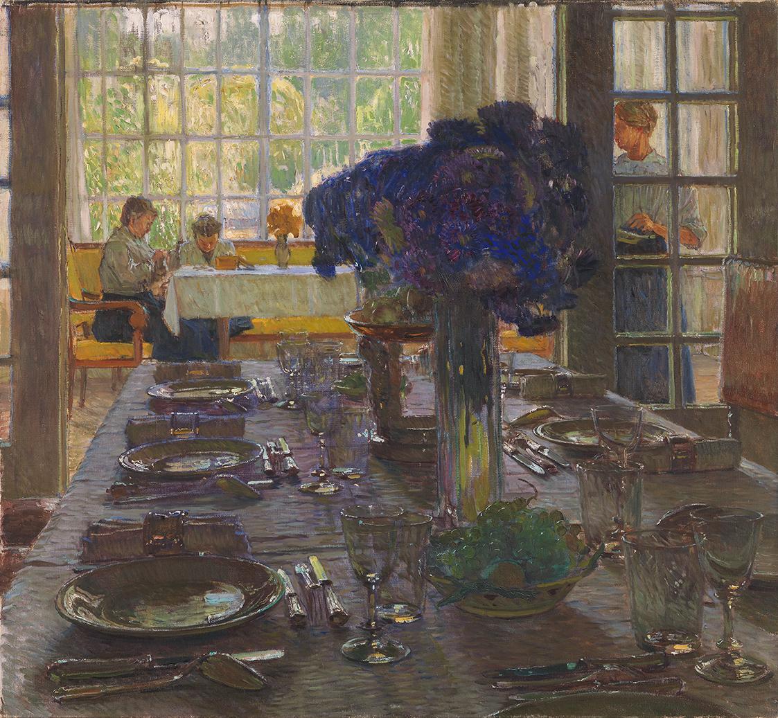 Carl Moll, Frühstückstisch, 1915, Öl auf Leinwand, 85,7 × 93 cm, Museen der Stadt Nürnberg, Gem ...