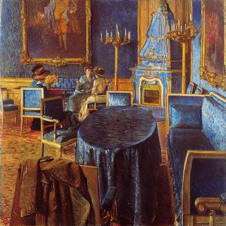 Carl Moll, Der blaue Salon im Winterpalais des Prinzen Eugen, 1907, Öl auf Leinwand, 120,5 × 12 ...