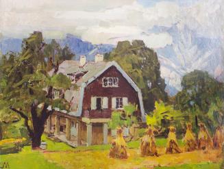 Carl Moll, Villa Mahler am Semmering, 1943 um, Öl auf Holz, 26,3 × 35,7 cm, Unbekannter Besitz