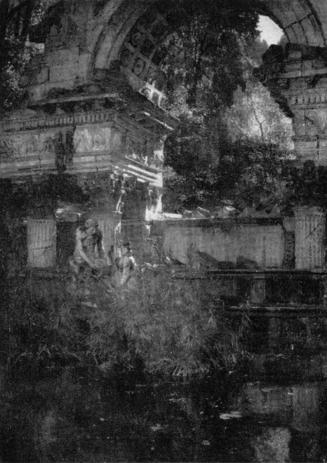 Carl Moll, Die römische Ruine von Schönbrunn, 1897, Öl auf Leinwand, 138 × 99 cm, Unbekannter B ...