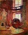 Carl Moll, Der Prunksaal der Nationalbibliothek in Wien, 1929, Öl auf Leinwand, 78 × 62 cm, Unb ...