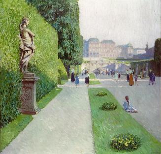 Carl Moll, Wien. Belvederepark, 1902 um, Öl auf Leinwand, 80 × 80 cm, Unbekannter Besitz