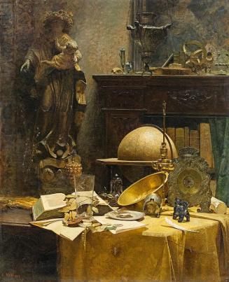 Carl Moll, Stillleben, 1894, Öl auf Leinwand, 146 × 122 cm, Unbekannter Besitz