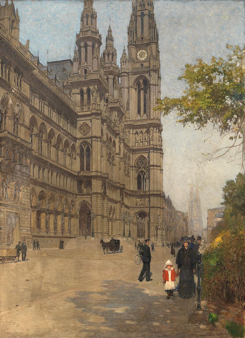 Carl Moll, Das neue Rathaus, 1890, Öl auf Leinwand, 160 × 120 cm, Wien Museum MUSA, Wien, Inv.- ...