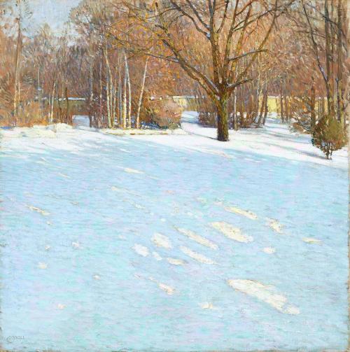 Carl Moll, Wintersonne, 1903, Öl auf Leinwand, 80 × 80 cm, Privatbesitz, courtesy Kunsthandel G ...