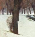 Carl Moll, Preinbach im Winter, 1904 um, Öl auf Leinwand, 80 x 80 cm, Sammlung Ortner, Wien