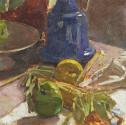 Carl Moll, Stillleben mit blauer Flasche, 1932, Öl auf Leinwand, 60 x 54 cm, Wien Museum MUSA,  ...