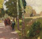 Carl Moll, Allee bei Schloss Freudenthal / Bruntál, 1916 um, Öl auf Leinwand, 60 × 61 cm, Slezs ...