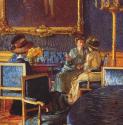 Carl Moll, Der blaue Salon im Winterpalais des Prinzen Eugen, 1907, Öl auf Leinwand, 120,5 × 12 ...