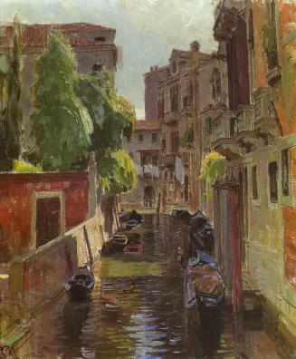 Carl Moll, Casa Mahler in Venedig, 1924 um, Öl auf Leinwand, 69,5 × 59,5 cm, Unbekannter Besitz