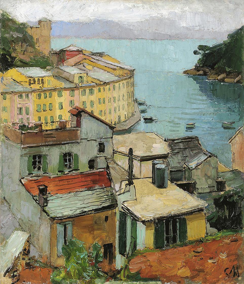 Carl Moll, Portofino mare, 1932, Öl auf Leinwand, 58 × 50 cm, Schütz Fine Art, Wien