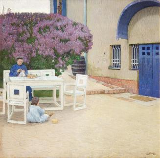 Carl Moll, Das Haus des Künstlers auf der Hohen Warte, 1904, Öl auf Leinwand, 80 × 80 cm, Národ ...
