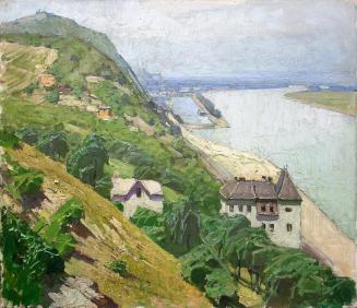 Carl Moll, Donaulandschaft bei Nussdorf, 1930 um, Öl auf Leinwand, 59 × 70 cm, Privatbesitz Bay ...