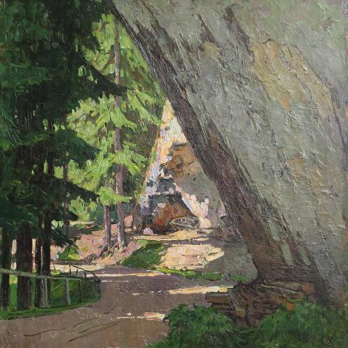 Carl Moll, Semmering. Falkensteinhöhle, 1941, Öl auf Leinwand, 60,5 × 60 cm, Unbekannter Besitz