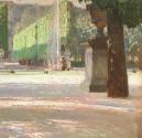 Carl Moll, Der Park von Schönbrunn, 1910 um, Öl auf Holz, Privatbesitz