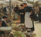 Carl Moll, Naschmarkt, 1897, Öl auf Leinwand, 70 x 61 cm, Privatbesitz Wien, Courtesy Galerie K ...