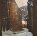 Carl Moll, Heiligenstädter Kirche im Winter, 1905 um, Öl auf Leinwand, 100 × 90 cm, Sammlung Ri ...