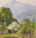 Carl Moll, Semmeringlandschaft mit Villa Mahler, 1938 um, Öl auf Leinwand, 50,5 × 60,8 cm, Land ...