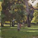 Carl Moll, Förev, aus einem alten Garten, 1919 um, Öl auf Leinwand, 60,5 × 60,5 cm, Národní gal ...