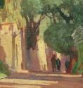 Carl Moll, Straße in Algier, 1930, Öl auf Leinwand, 60 × 56 cm, Privatbesitz Wien