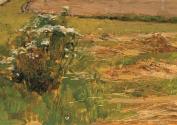 Carl Moll, Landschaft in Plankenberg, 1885, Öl auf Holz, 23 × 31 cm, Unbekannter Besitz