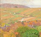 Carl Moll, Blick auf Heiligenstadt und den Nussberg im Herbst, 1902 um, Öl auf Leinwand, 60 × 6 ...