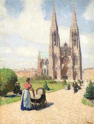 Carl Moll, Votivkirche, 1902 um, Öl auf Leinwand, doubliert und ergänzt, 77,5 x 59 cm, Privatbe ...