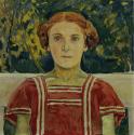 Koloman Moser, Elisabeth Steindl, Nichte des Künstlers, um 1910, Öl auf Leinwand, 50 x 50 cm, B ...