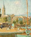 Carl Moll, Sanary-sur-Mer, 1928 um, Öl auf Holz, 33,7 × 35 cm, Privatbesitz