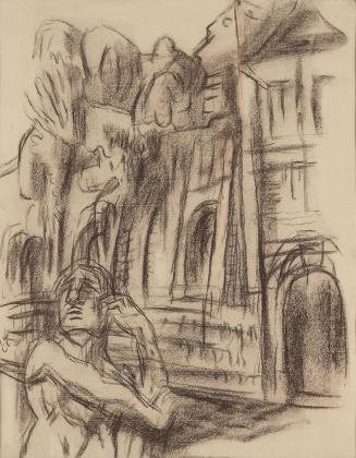 Alfred Wickenburg, Paulustorrampe, um 1940, Kreide auf Papier, Blattmaße: 49,5 x 39,5 cm, Leihg ...
