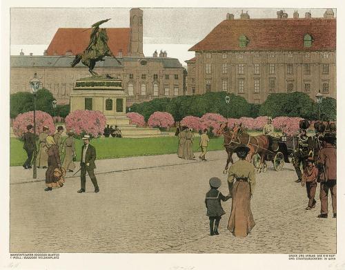 Carl Moll, Äußerer Burgplatz, 1908, Farblithografie, 56 × 45,3 cm, Wien Museum MUSA, Inv.-Nr. 3 ...