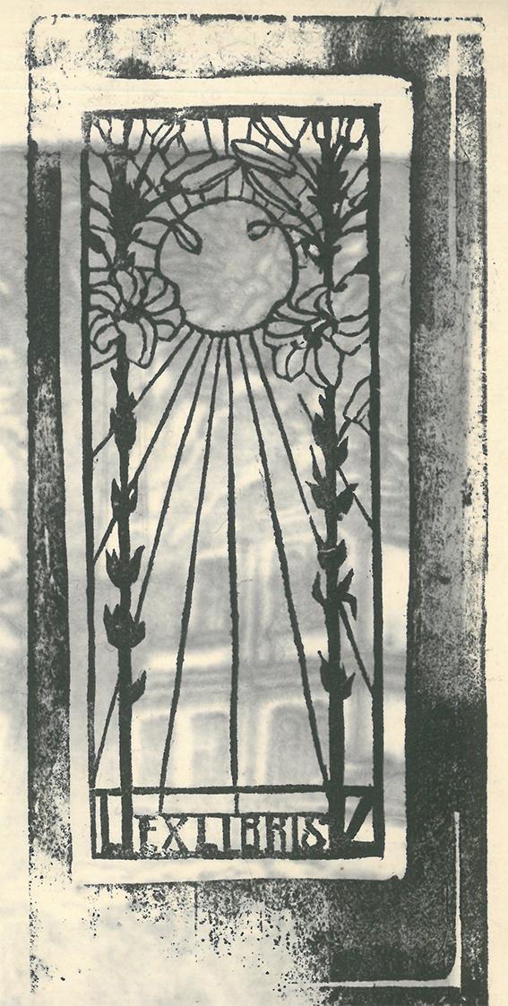 Carl Moll, Exlibris LZ, 1902/1903, Holzschnitt auf Japanpapier, Probedruck, Blattmaße: 23,8 × 2 ...