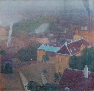 Carl Moll, Abend. Nussdorf, 1903, Öl auf Leinwand, 60,5 × 60,7 cm, Kunstsammlung der Raiffeisen ...