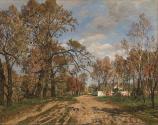 Tina Blau, Herbsttag, um 1882/1885, Öl auf Leinwand, 75 × 95 cm, Kunsthandel Giese & Schweiger, ...