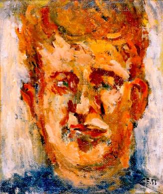 Georg Eisler, Porträt Rudolf Schönwald, 1953, Öl auf Leinwand, 31,5 × 26,5 cm, Wien Museum MUSA ...